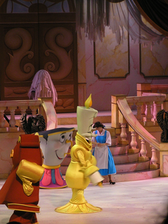 English: Belle, Cogsworth, Chip, and Lumiere